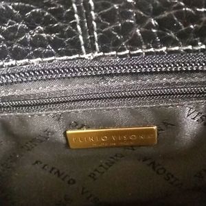 Plinio Visona Black Genuine Leather Shoulder Bag